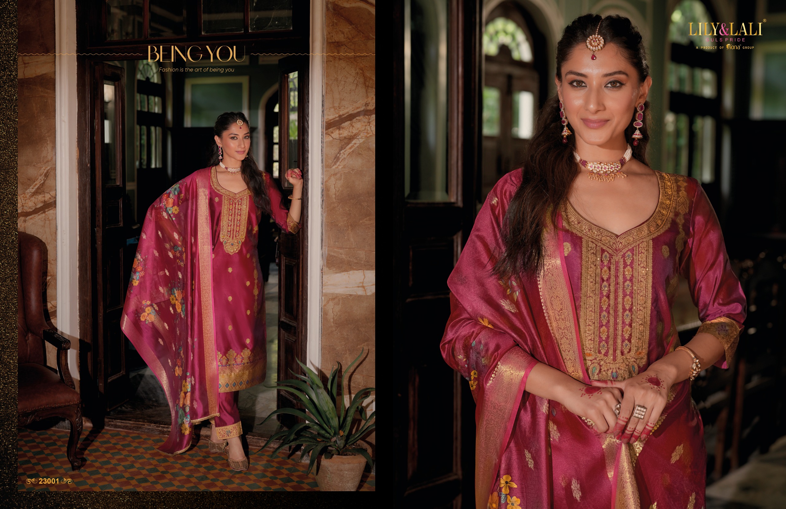 Lily & Lali Silkyness 3 Organza Jacquard Wholesale Readymade Salwar Suit Catalog — Wholesale Readymade Suit, Lily & Lali wholesale from Surat - Gallery Image 2
