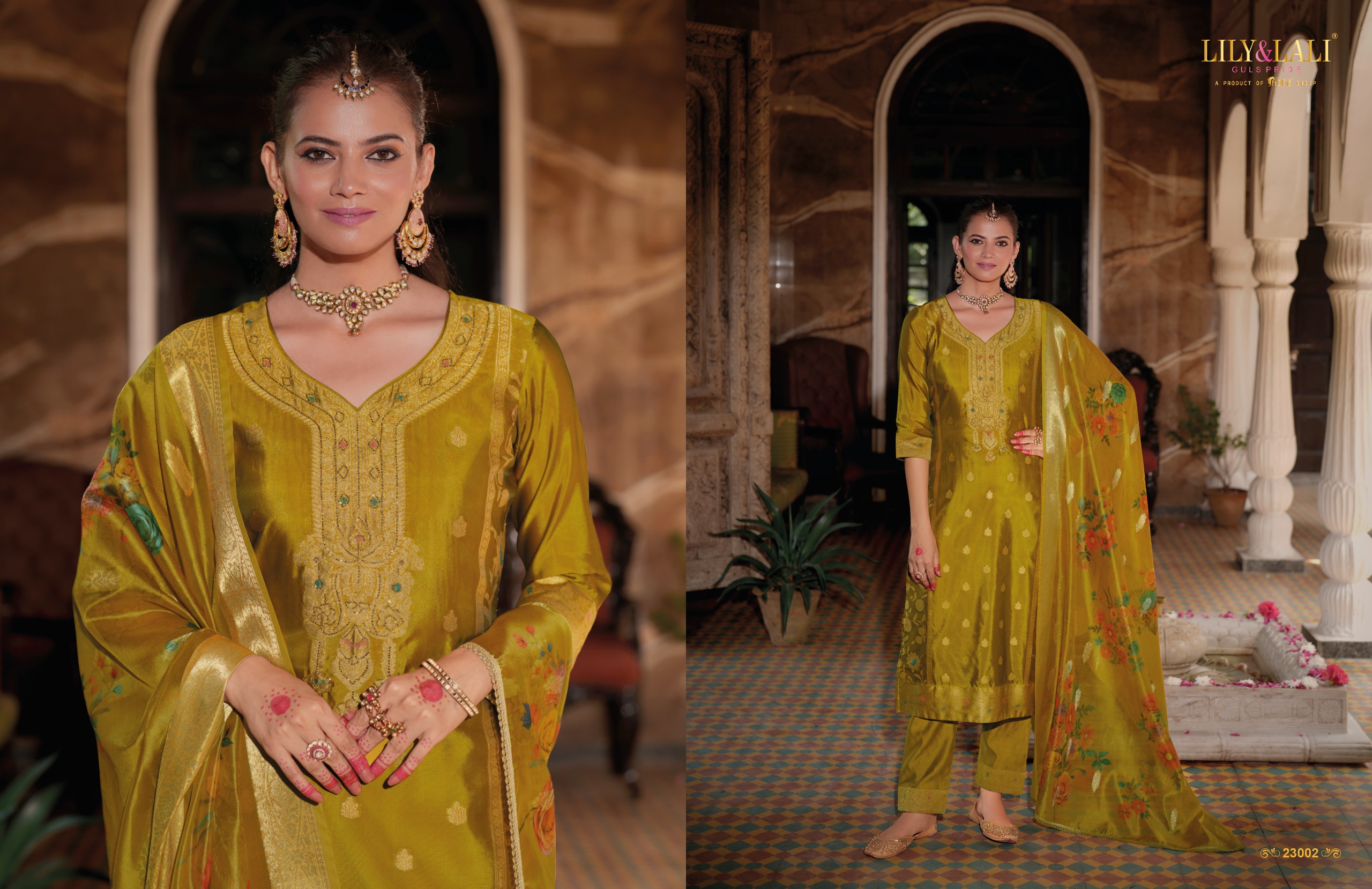 Lily & Lali Silkyness 3 Organza Jacquard Wholesale Readymade Salwar Suit Catalog — Wholesale Readymade Suit, Lily & Lali wholesale from Surat - Gallery Image 3