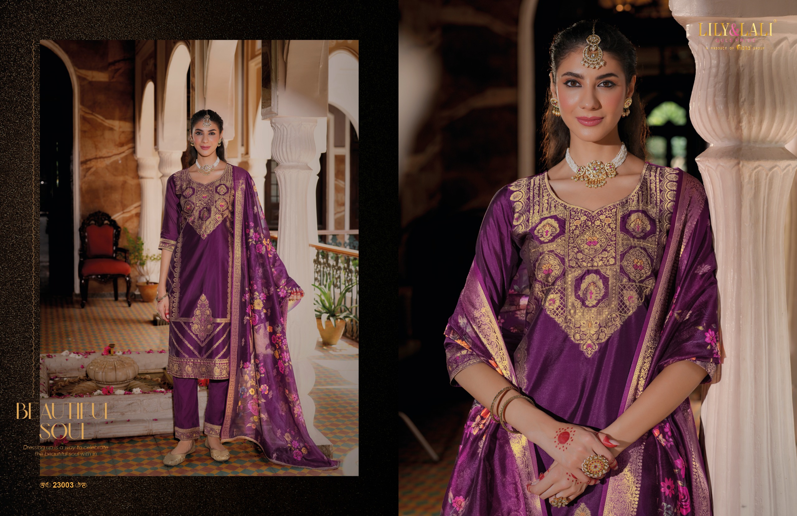 Lily & Lali Silkyness 3 Organza Jacquard Wholesale Readymade Salwar Suit Catalog — Wholesale Readymade Suit, Lily & Lali wholesale from Surat - Gallery Image 4