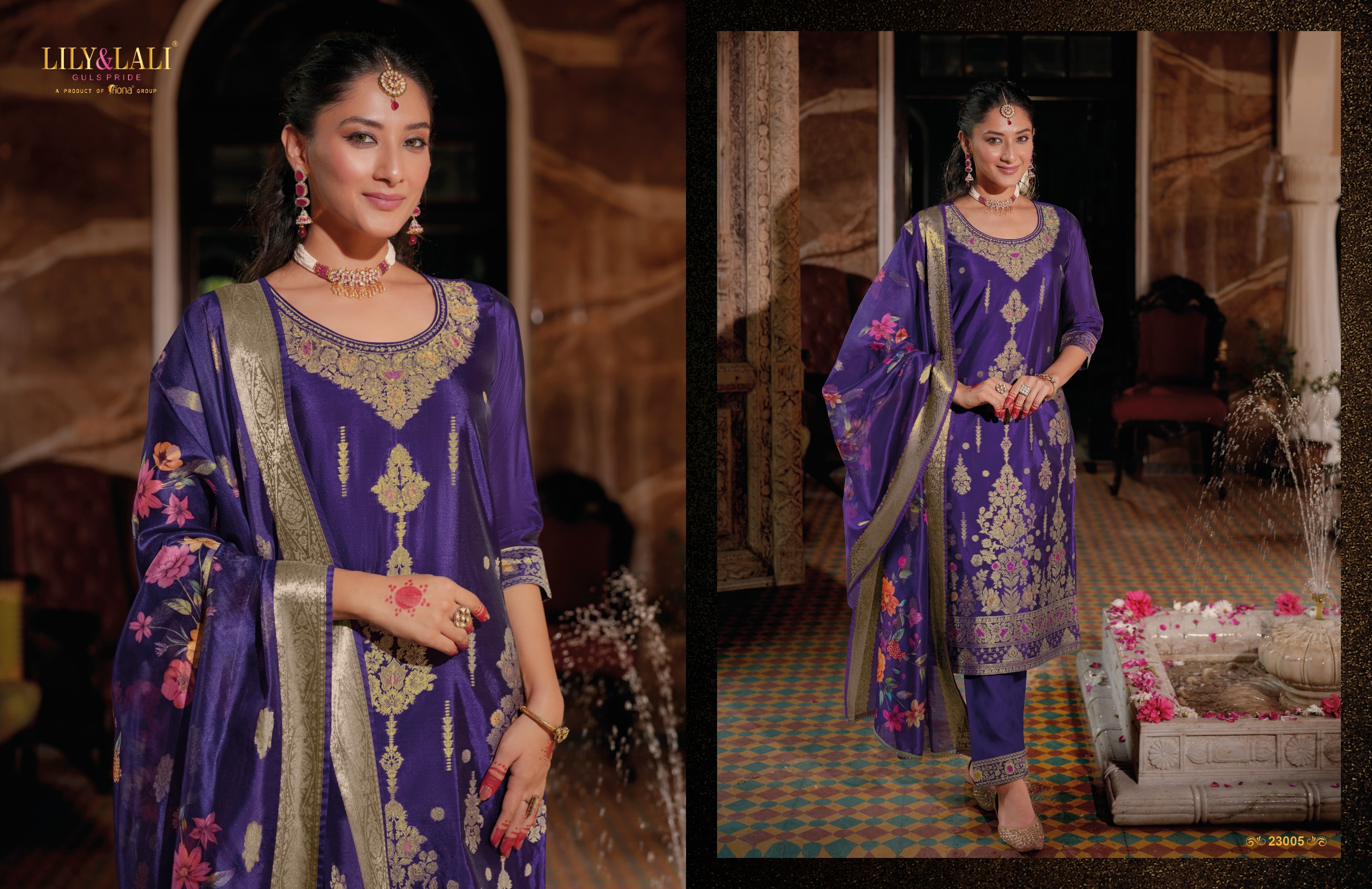 Lily & Lali Silkyness 3 Organza Jacquard Wholesale Readymade Salwar Suit Catalog — Wholesale Readymade Suit, Lily & Lali wholesale from Surat - Gallery Image 6