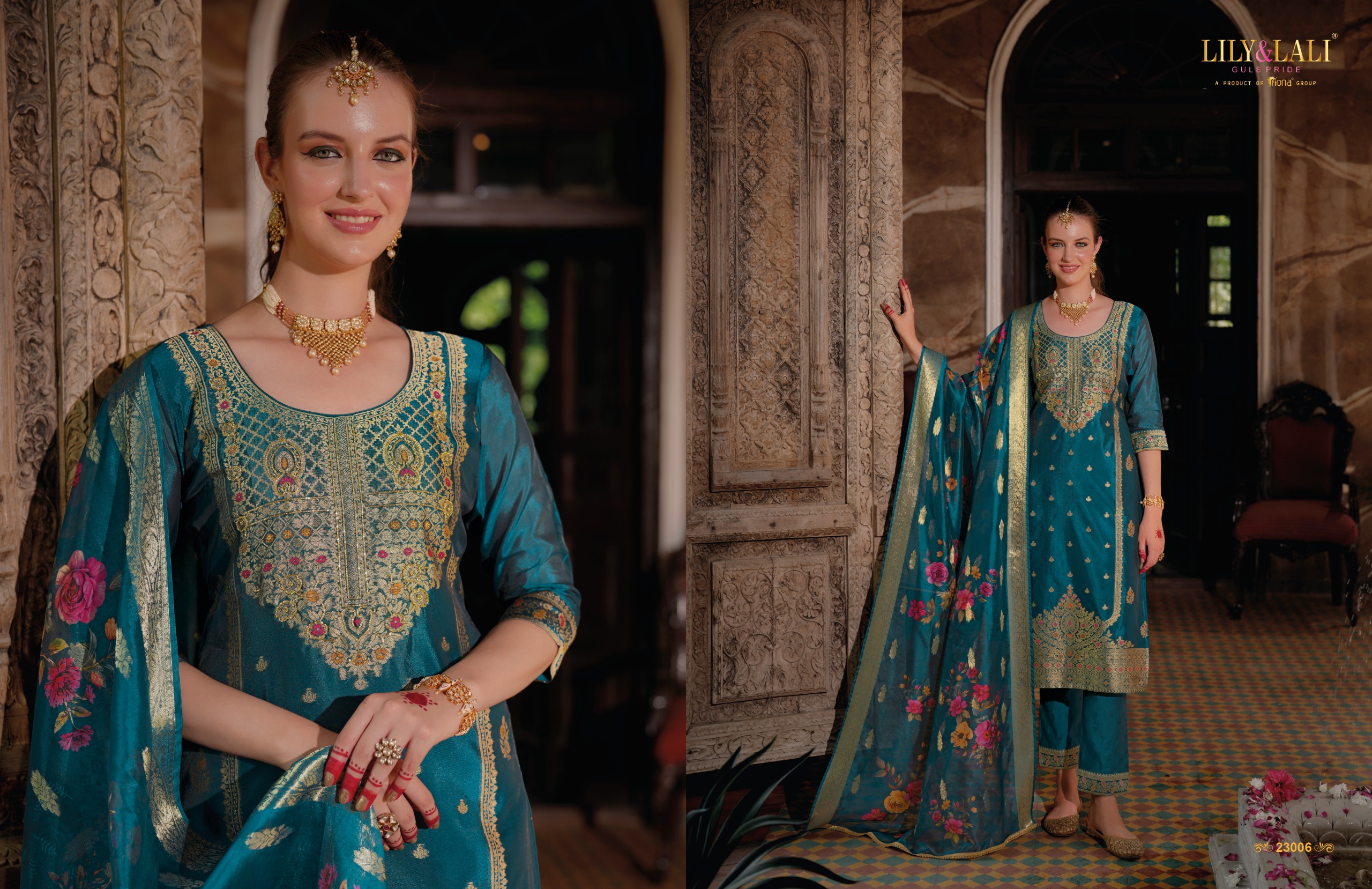 Lily & Lali Silkyness 3 Organza Jacquard Wholesale Readymade Salwar Suit Catalog — Wholesale Readymade Suit, Lily & Lali wholesale from Surat - Gallery Image 7