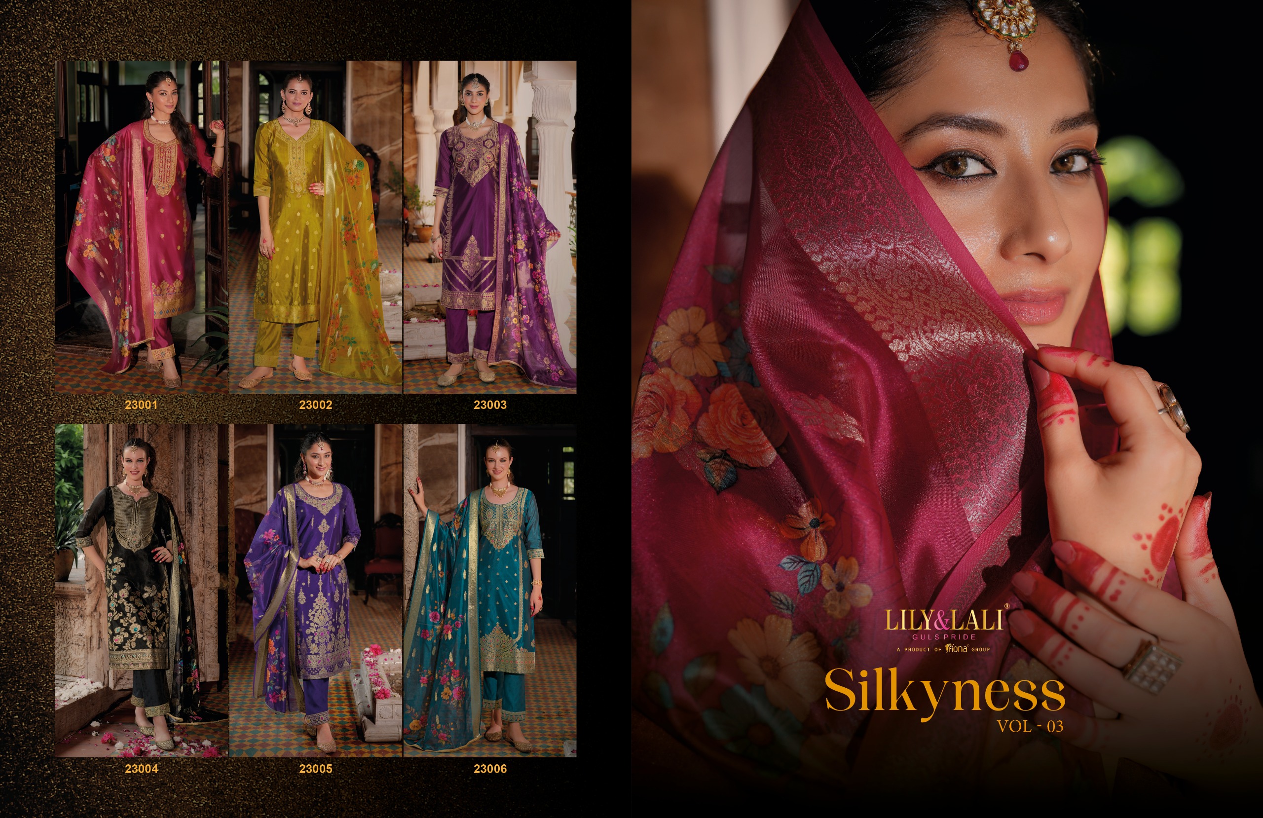 Lily &amp; Lali Silkyness 3 Organza Jacquard Wholesale Readymade Salwar Suit Catalog — Wholesale Readymade Suit, Lily &amp; Lali wholesale from Surat — view 8
