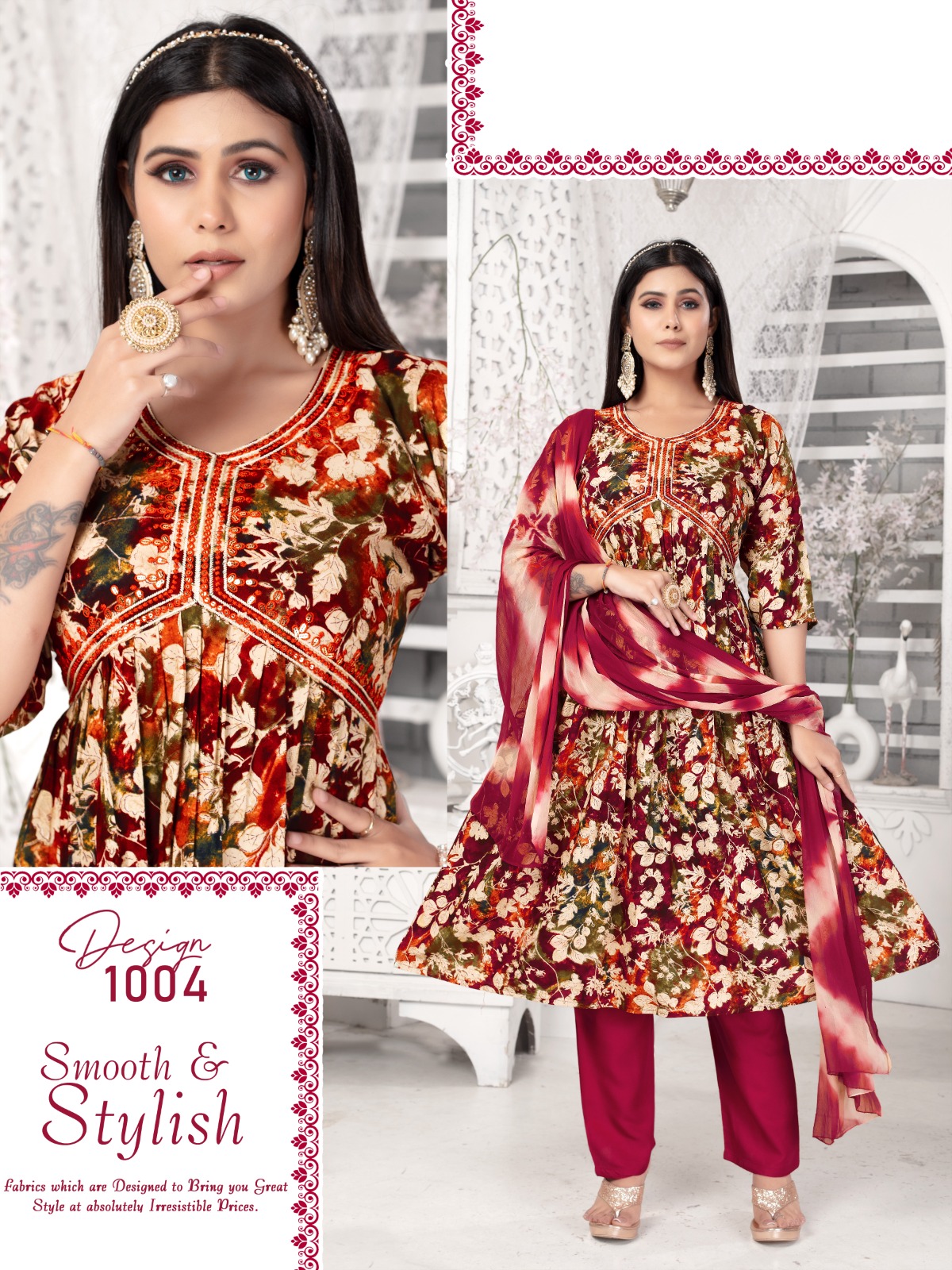 Fashion Talk Sandalwood Vol 2 Rayon Procian Foil Print Wholesale Readymade Salwar Suit Catalog — Wholesale Readymade Suit, MPA wholesale from Surat — view 3
