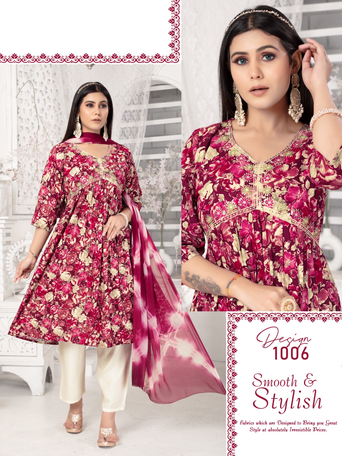 Fashion Talk Sandalwood Vol 2 Rayon Procian Foil Print Wholesale Readymade Salwar Suit Catalog — Wholesale Readymade Suit, MPA wholesale from Surat — view 5
