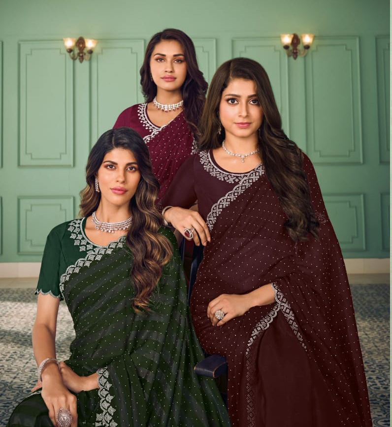 Vipul Nazara Chiffon Wholesale Designer Sarees Catalog