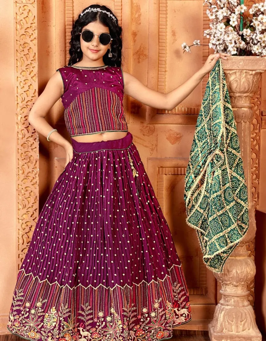 Aaradhna 649 Chinon Wholesale Kids Wear Lehenga Choli Collection