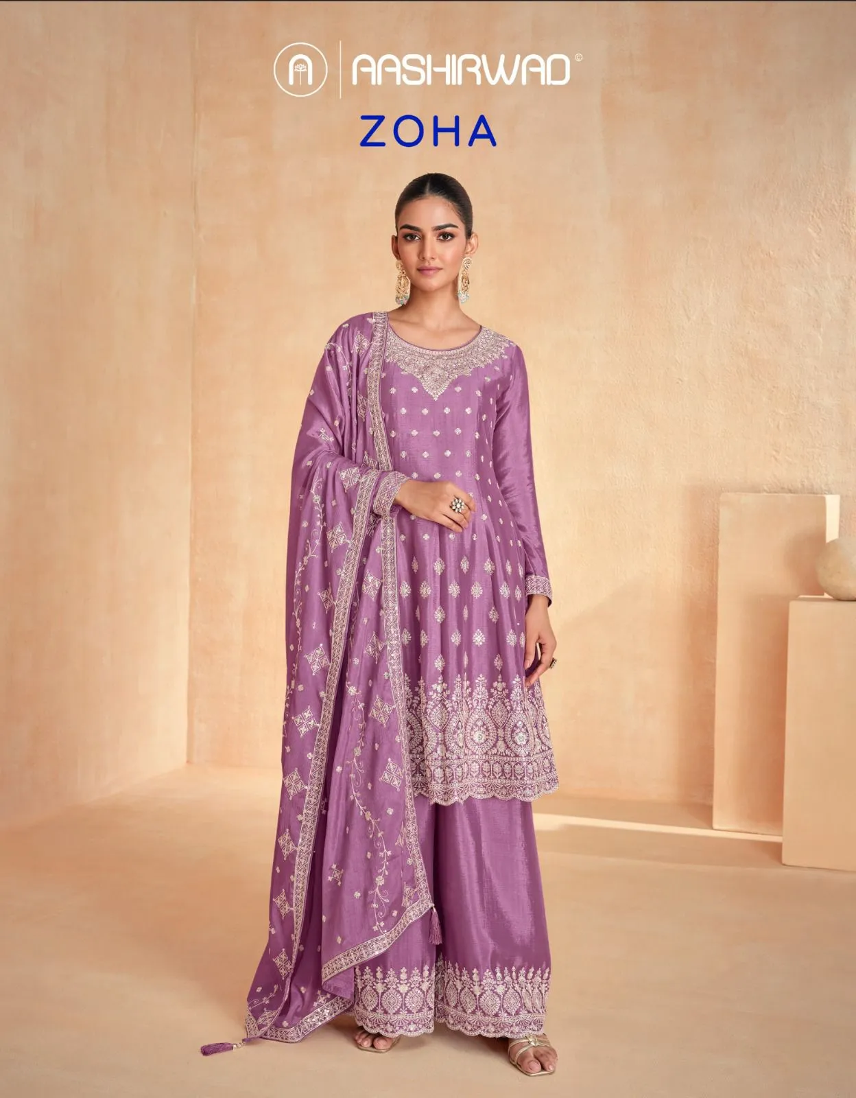 Aashirwad Zoha Premium Chinnon Silk Wholesale Designer Salwar Suit Collection - Image 5
