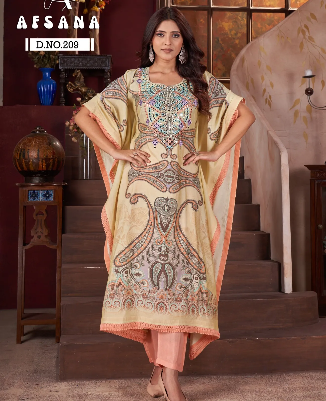 Afsana Kaftan DN 209 Pure Model Wholesale Kaftan Collection