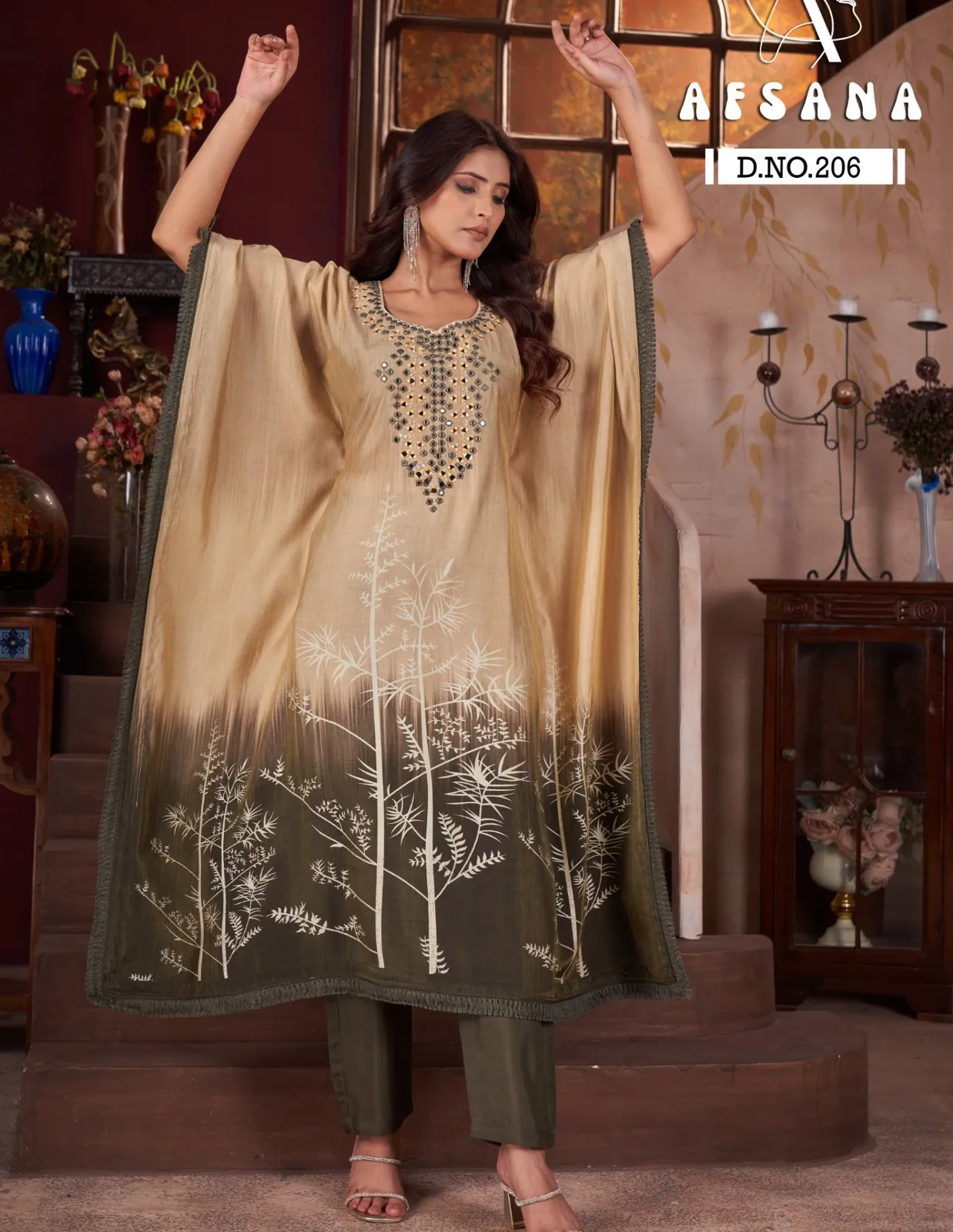 Afsana Kaftan DN 206 Pure Model Wholesale Kaftan Collection