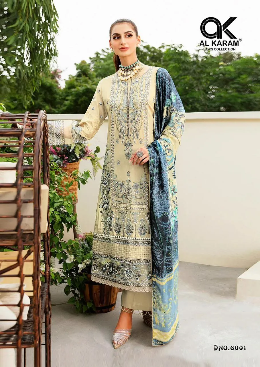 Al Karam Queens Court Vol 6 Cambric Cotton Wholesale Pakistani Salwar Suit Collection - Image 3