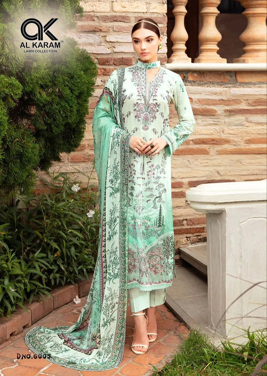 Al Karam Queens Court Vol 6 Cambric Cotton Wholesale Pakistani Salwar Suit Collection - Image 4