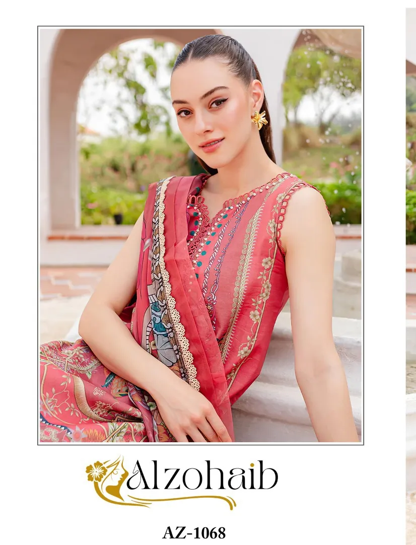 Alzohaib Queens Court Vol 3 Chiffon Dupatta Wholesale Pakistani Salwar Suit Collection