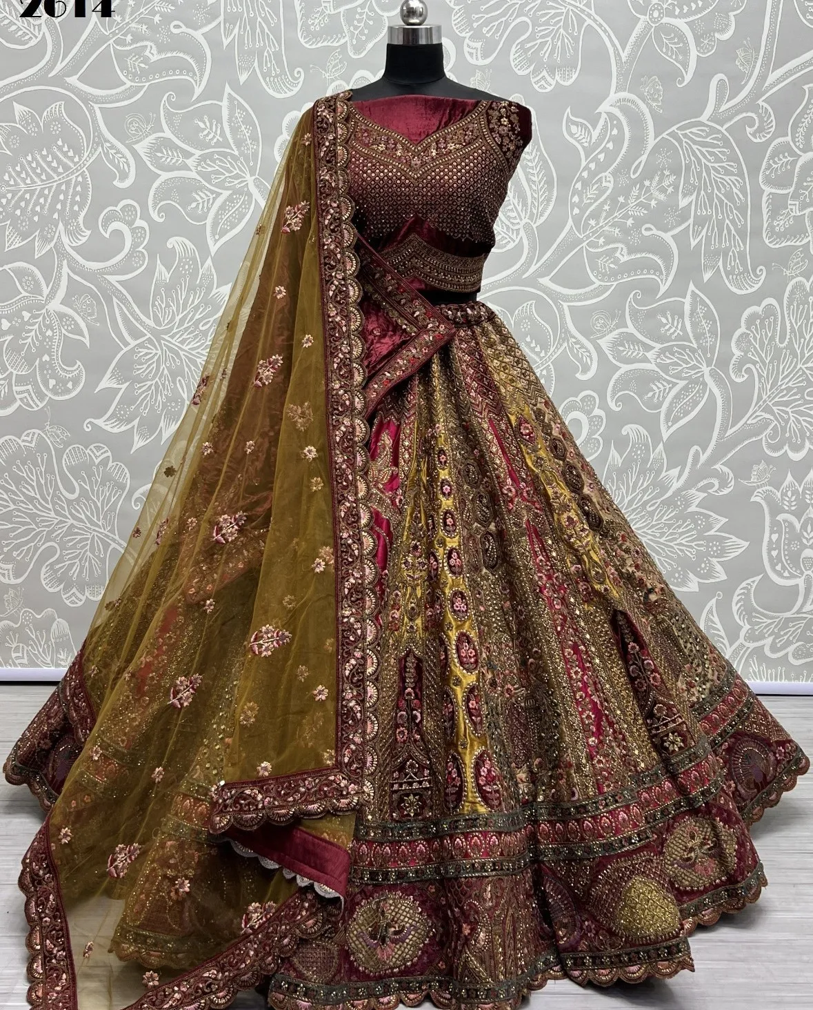 Anjani Art 2614 Velvet and Silk Wholesale Designer Lehenga Collection