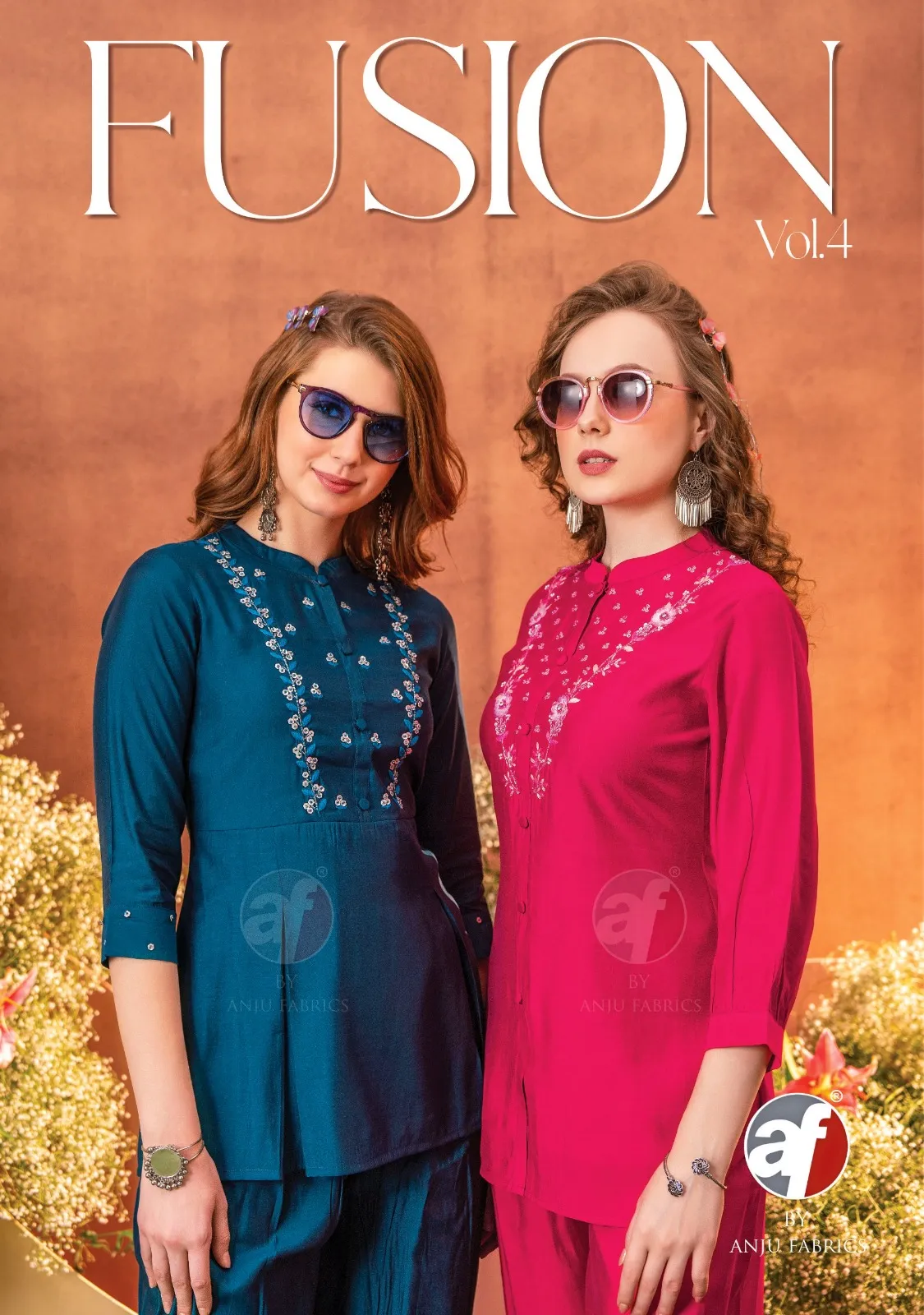 Anju Fabric Fusion Vol 4 Voscose Wholesale Designer Kirti With Pant Collection — Wholesale Designer Salwar Suits, Anju fabric wholesale from Surat — view 1