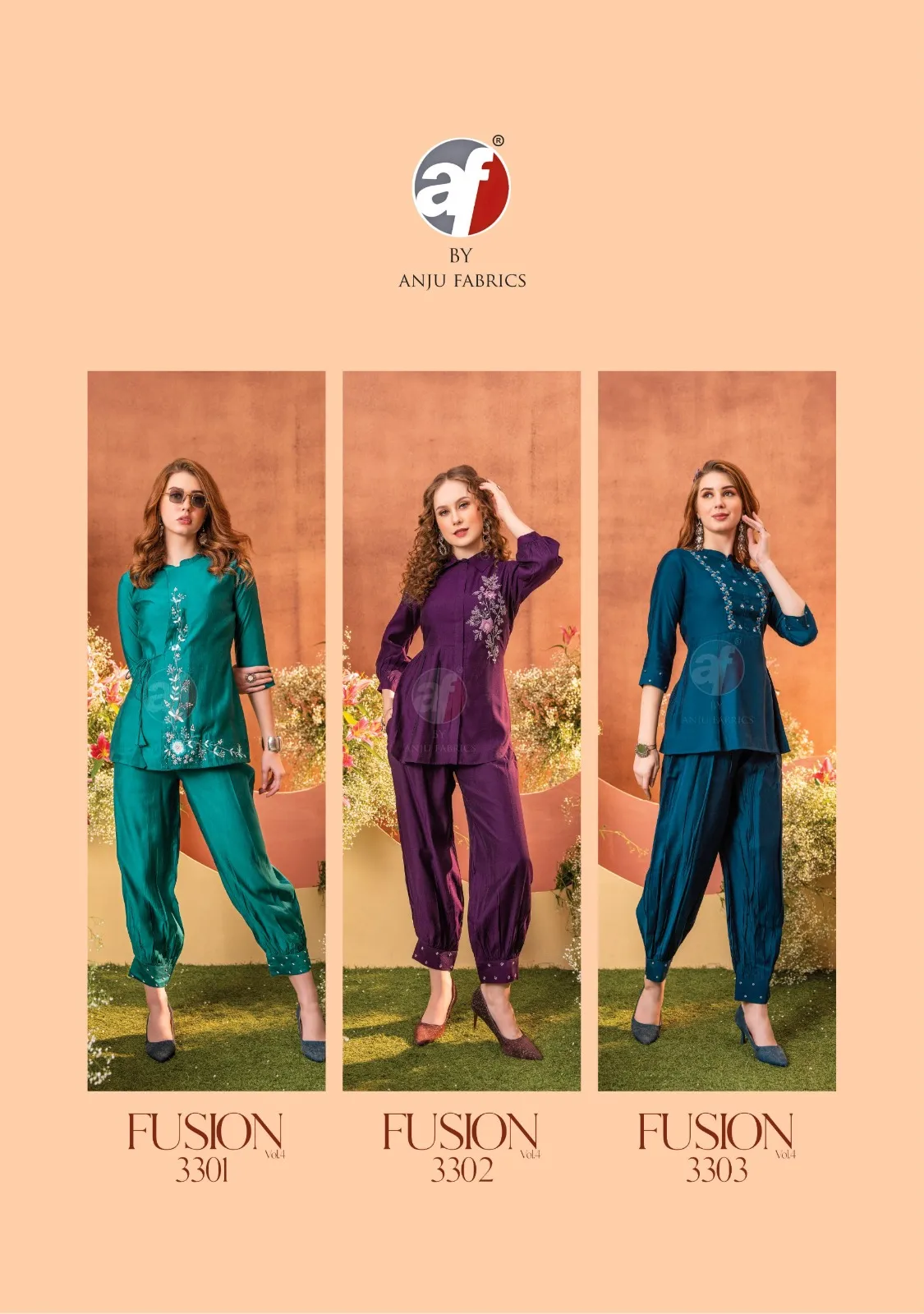 Anju Fabric Fusion Vol 4 Voscose Wholesale Designer Kirti With Pant Collection — Wholesale Designer Salwar Suits, Anju fabric wholesale from Surat - Gallery Image 4