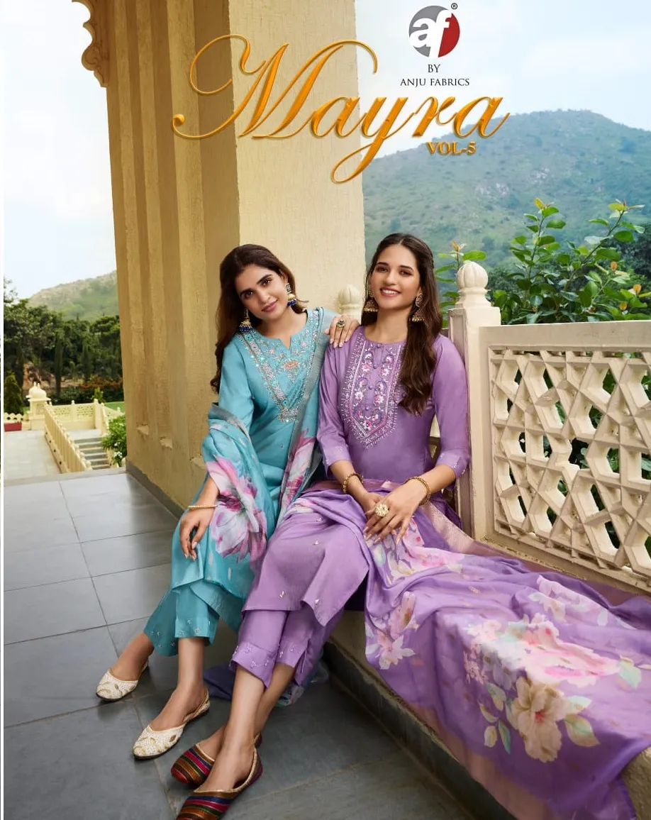 Anju Fabric Mayra Vol 5 Blended Shimmer Wholesale Readymade Salwar Suit Collection — Wholesale Readymade Suit, Anju fabric wholesale from Surat — view 1