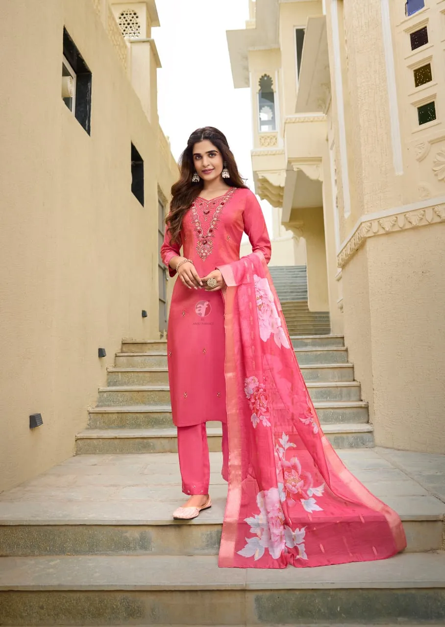 Anju Fabric Mayra Vol 5 Blended Shimmer Wholesale Readymade Salwar Suit Collection — Wholesale Readymade Suit, Anju fabric wholesale from Surat - Gallery Image 4