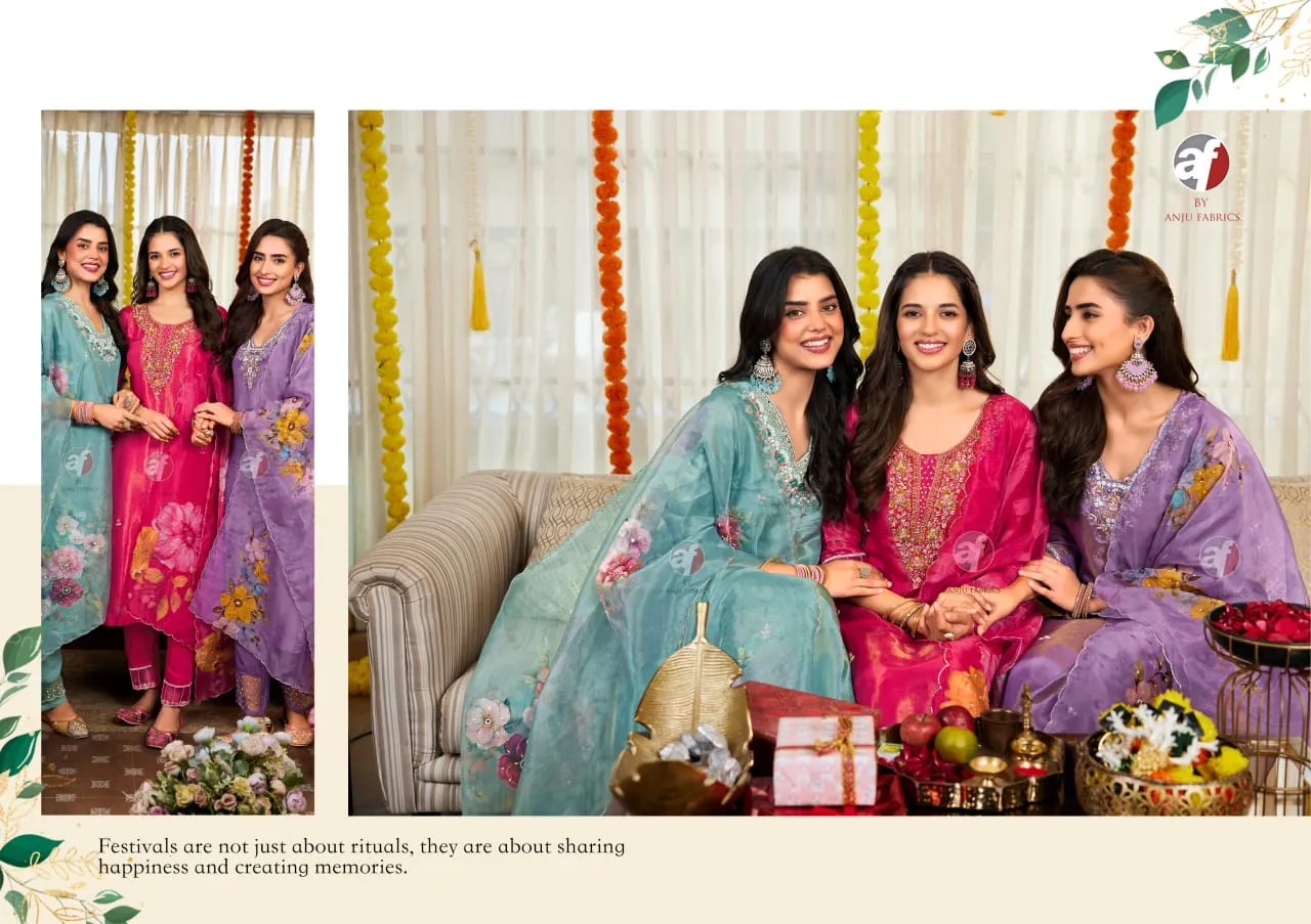 Anju Fabric Saheli Pure Tissue Shimmer Wholesale Readymade Salwar Suit Collection — Wholesale Readymade Suit, Anju fabric wholesale from Surat - Gallery Image 3