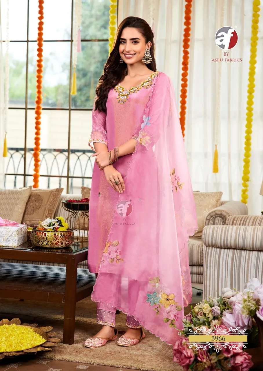 Anju Fabric Saheli Pure Tissue Shimmer Wholesale Readymade Salwar Suit Collection — Wholesale Readymade Suit, Anju fabric wholesale from Surat - Gallery Image 4