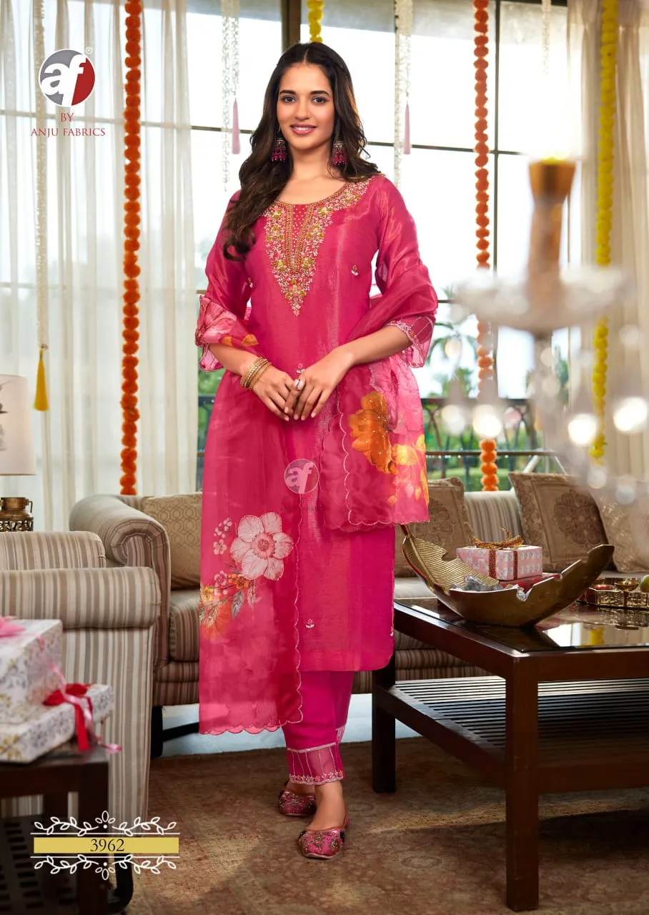 Anju Fabric Saheli Pure Tissue Shimmer Wholesale Readymade Salwar Suit Collection — Wholesale Readymade Suit, Anju fabric wholesale from Surat - Gallery Image 5