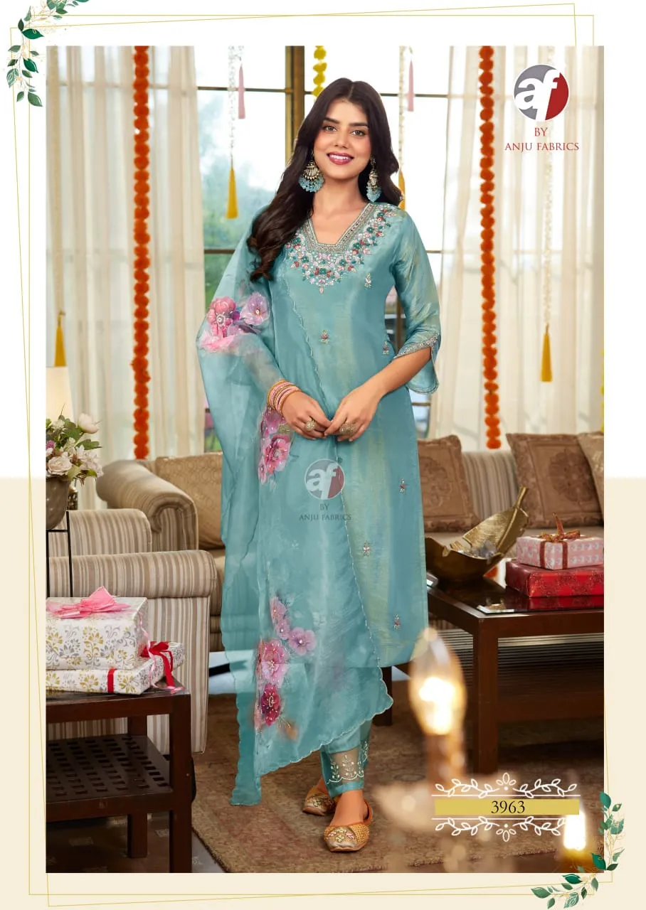 Anju Fabric Saheli Pure Tissue Shimmer Wholesale Readymade Salwar Suit Collection — Wholesale Readymade Suit, Anju fabric wholesale from Surat - Gallery Image 7