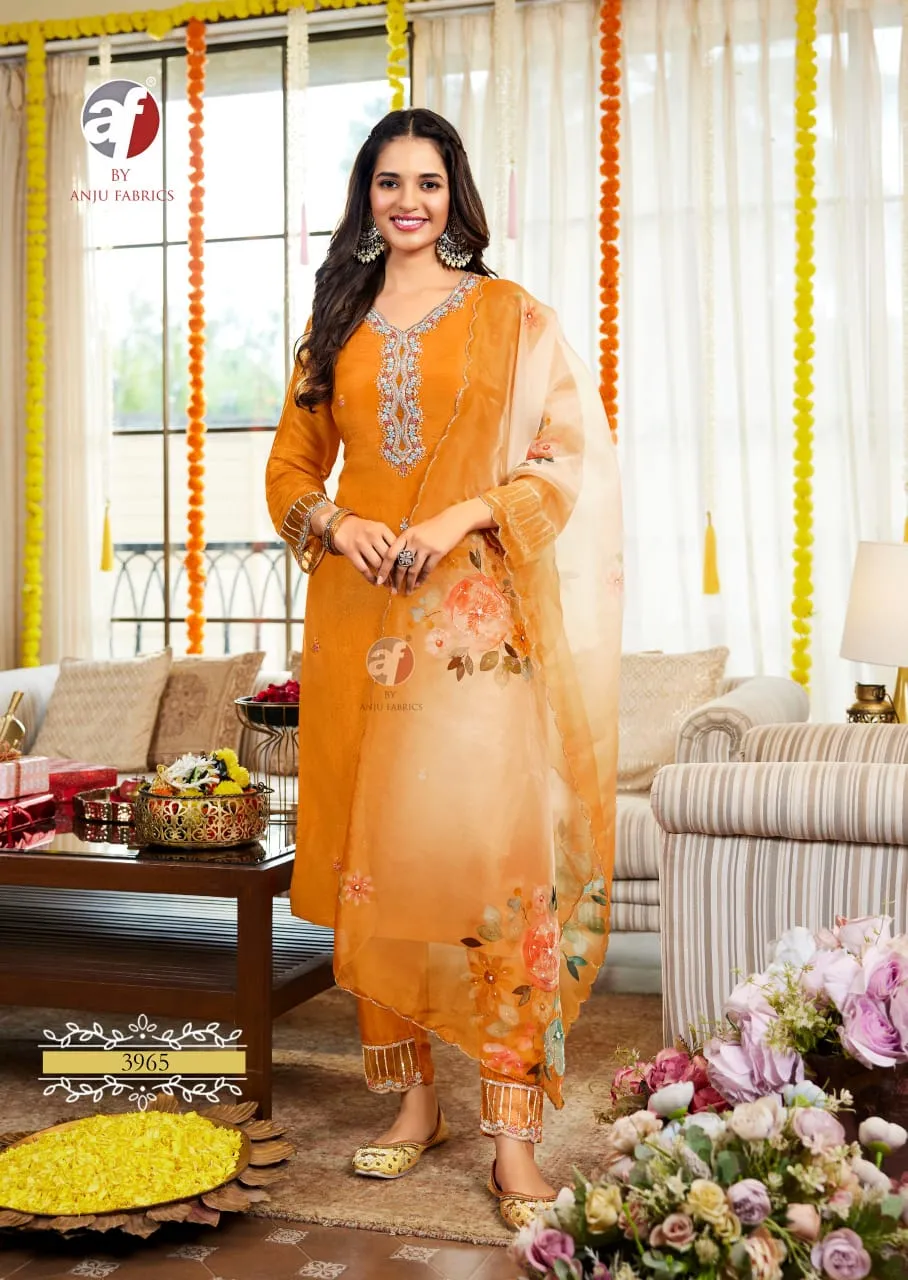 Anju Fabric Saheli Pure Tissue Shimmer Wholesale Readymade Salwar Suit Collection — Wholesale Readymade Suit, Anju fabric wholesale from Surat — view 8