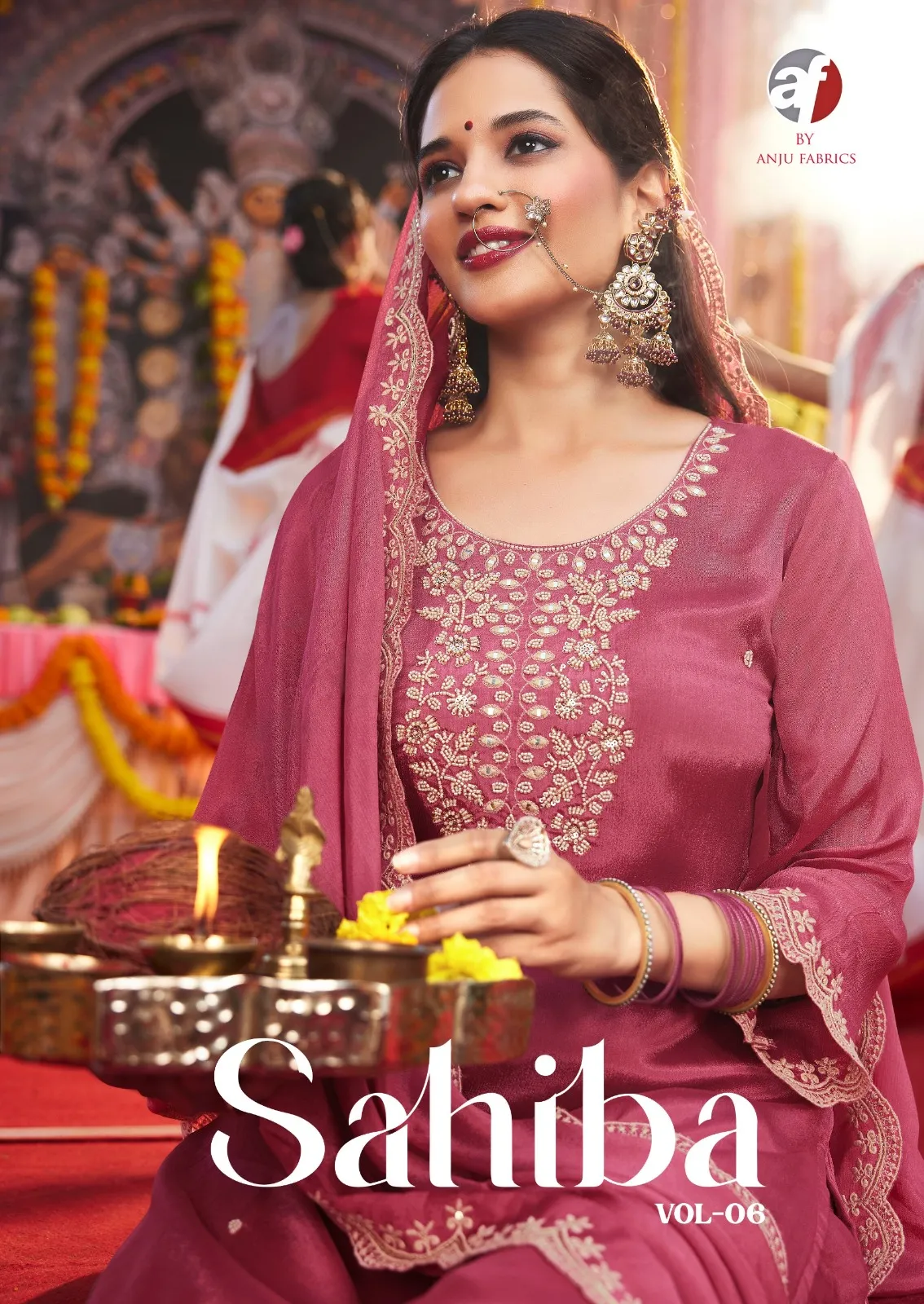 Anju Fabric Sahiba Vol 6 Chinon Wholesale Readymade Salwar Suit Collection — Wholesale Readymade Suit, Anju fabric wholesale from Surat — view 1