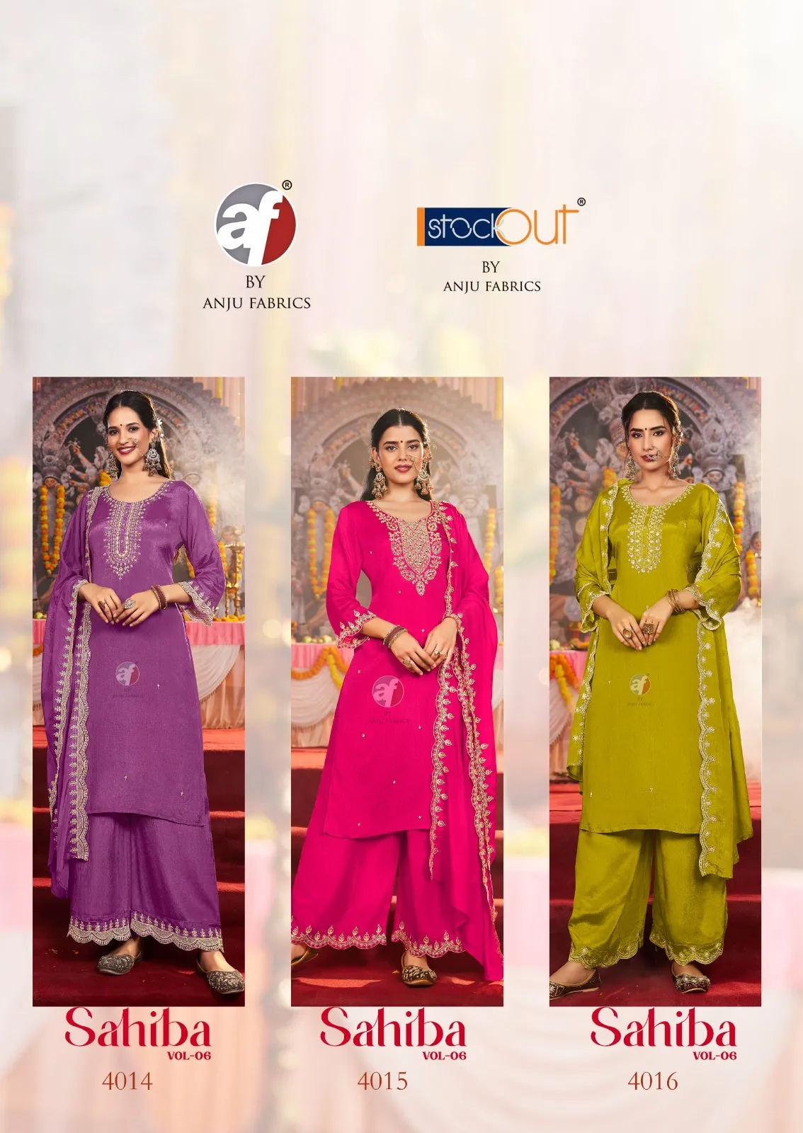 Anju Fabric Sahiba Vol 6 Chinon Wholesale Readymade Salwar Suit Collection — Wholesale Readymade Suit, Anju fabric wholesale from Surat - Gallery Image 5