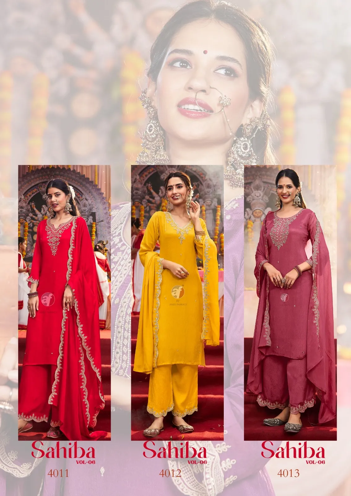 Anju Fabric Sahiba Vol 6 Chinon Wholesale Readymade Salwar Suit Collection — Wholesale Readymade Suit, Anju fabric wholesale from Surat - Gallery Image 6