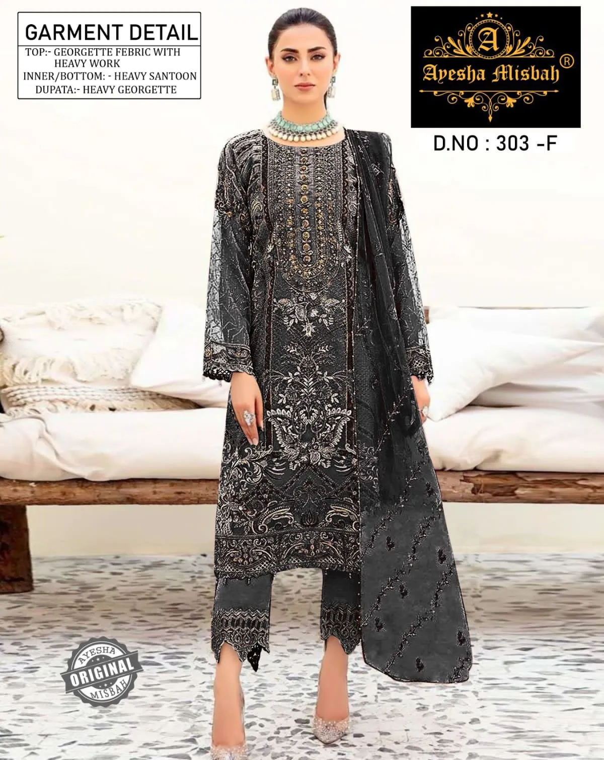 Ayesha Misbah 303 Georgette Wholesale Pakistani Salwar Suit Collection