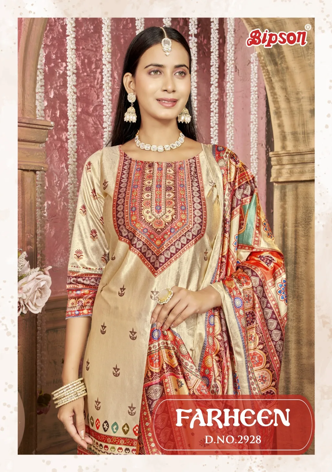 Bipson Prints Farheen 2928 Korean Velvet Wholesale Winter Salwar Suit Collection — Wholesale Winter Suits, Bipson wholesale from Surat — view 1