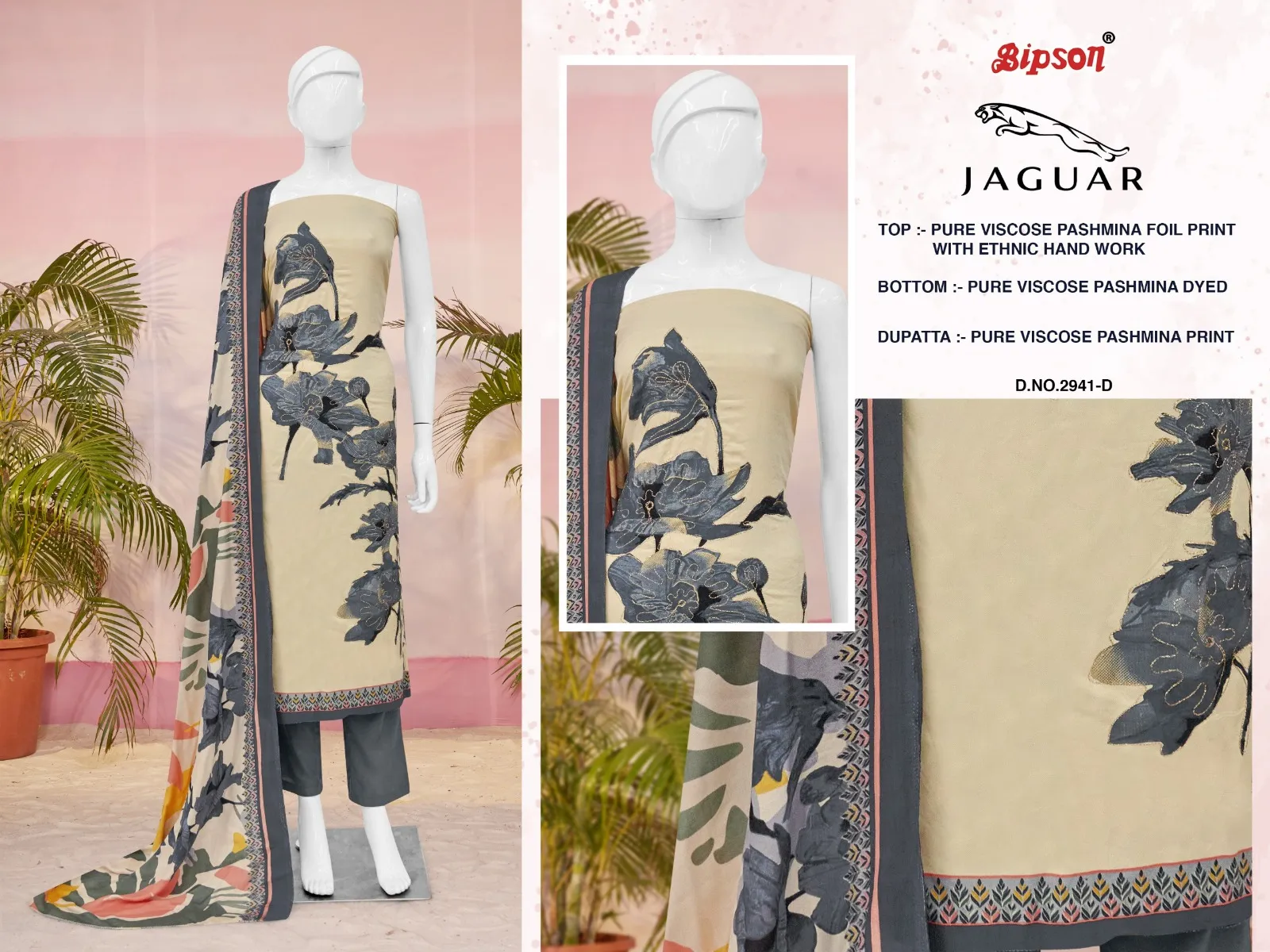 Bipson Prints Jaguar 2942 Pure Viscose Pashmina Wholesale Winter Collection - Image 5