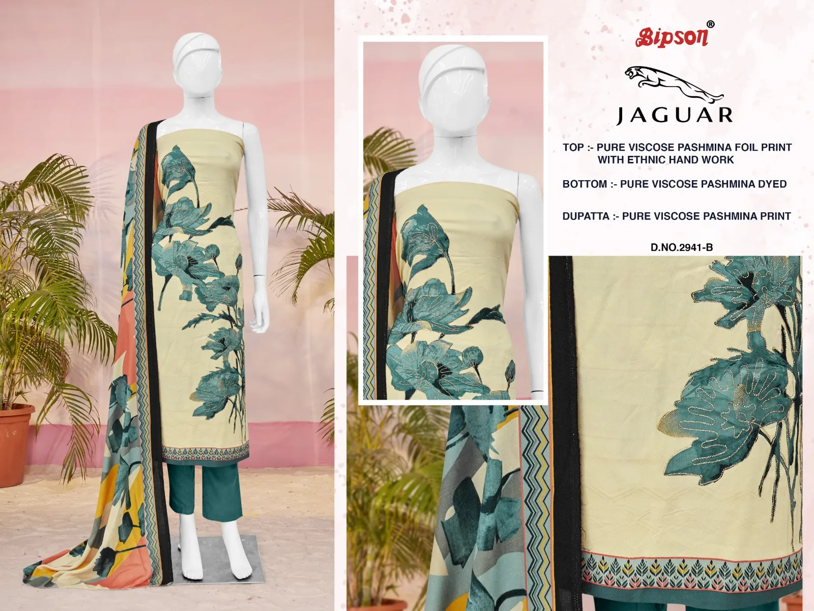 Bipson Prints Jaguar 2942 Pure Viscose Pashmina Wholesale Winter Collection - Image 6