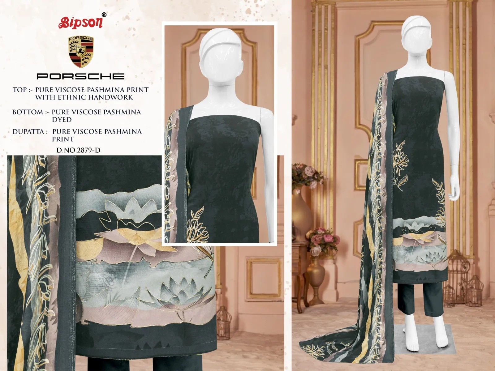 Bipson Prints Porsche 2879 Pure Viscose Pashmina Wholesale Winter Collection - Image 3