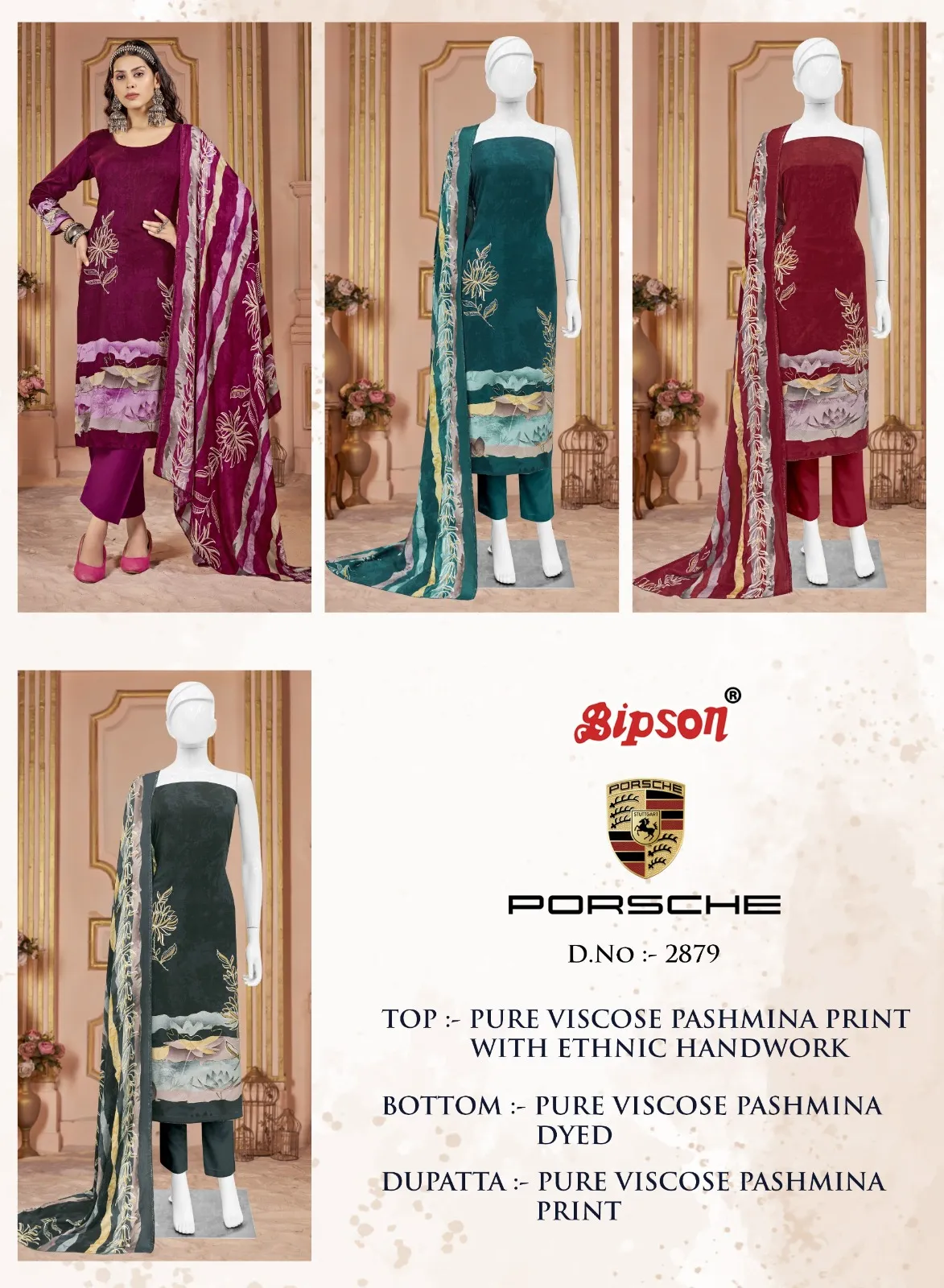 Bipson Prints Porsche 2879 Pure Viscose Pashmina Wholesale Winter Collection - Image 6