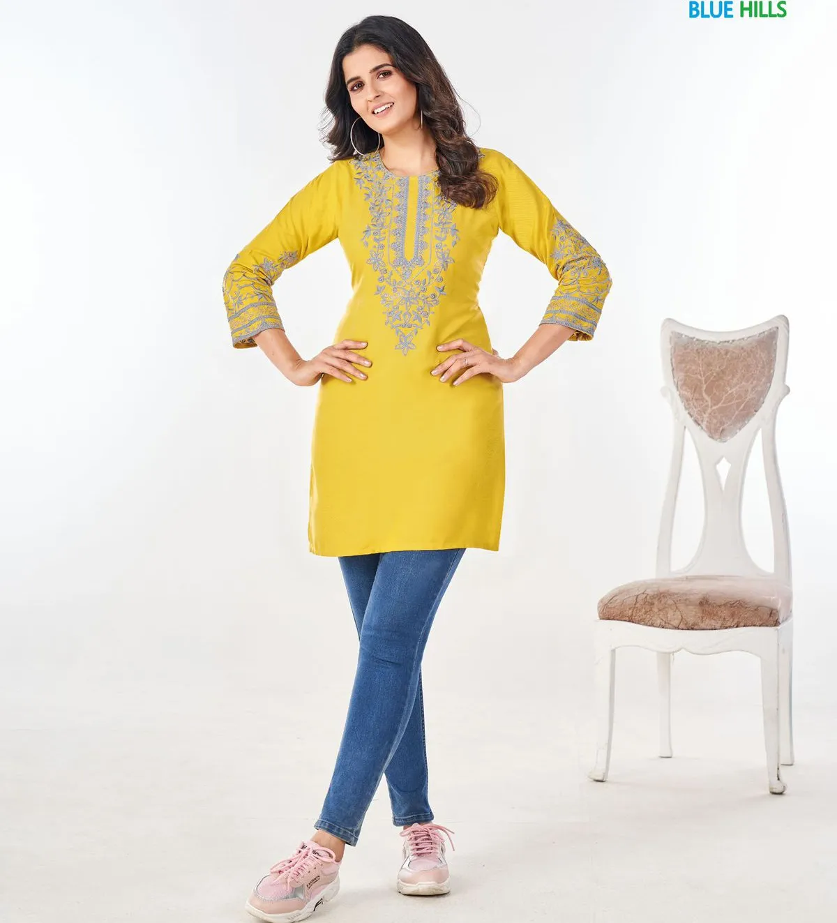 Blue Hills Gossip Rayon Side Cut Wholesale Short Kurti Collection