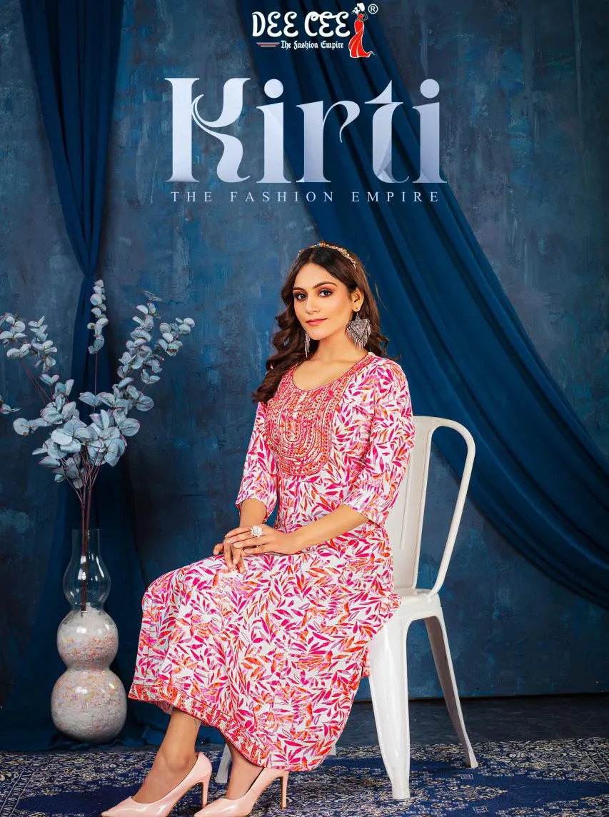 Deecee Kirti Rayon Foil Print Wholesale Fancy Kurtis Collection