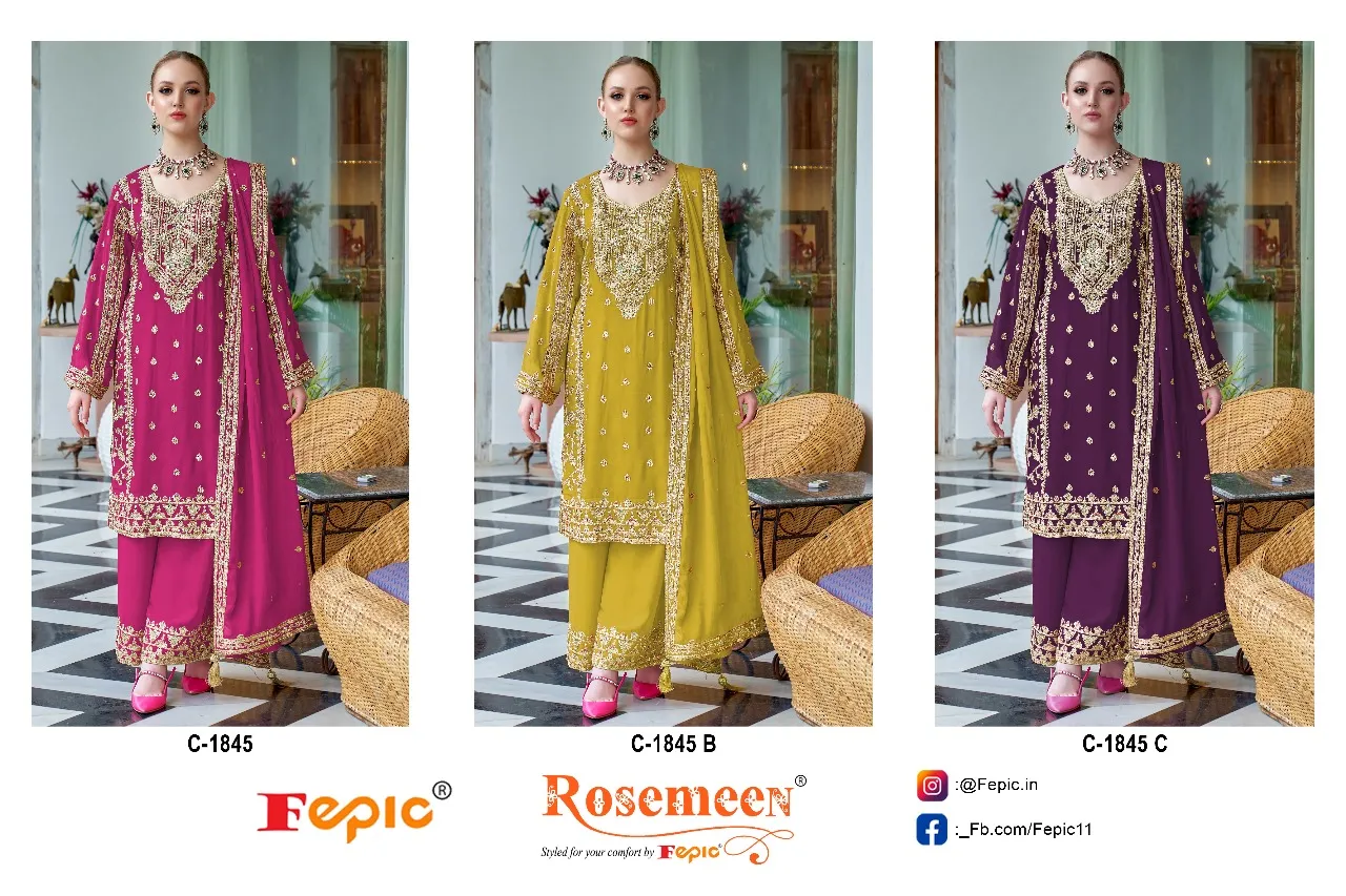 Fepic 1845 Chinon Wholesale Pakistani Salwar Suit Collection - Image 4