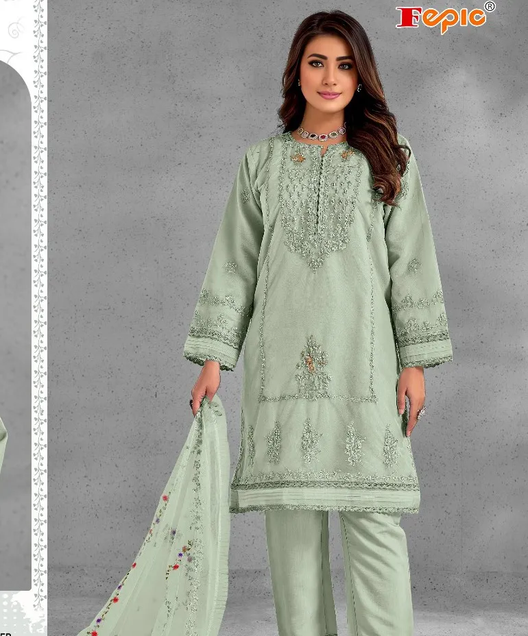 Fepic 21222 Organza Wholesale Pakistani Salwar Suit Collection