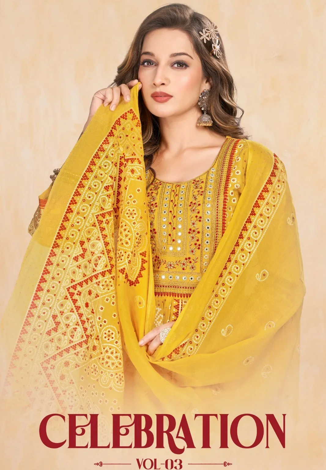Golden Celebration Vol 3 Havey 14Kg Rayon Wholesale Gown with Dupatta Collection