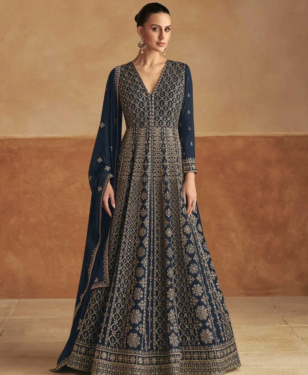 Gulkayra Nagma Chinon Wholesale Designer Gown with Dupatta Collection