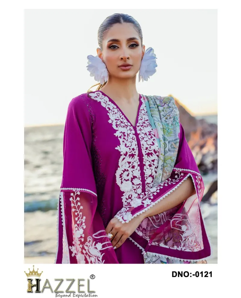 Hazzel 0121 Rayon Embroidered Wholesale Pakistani Salwar Suit Collection