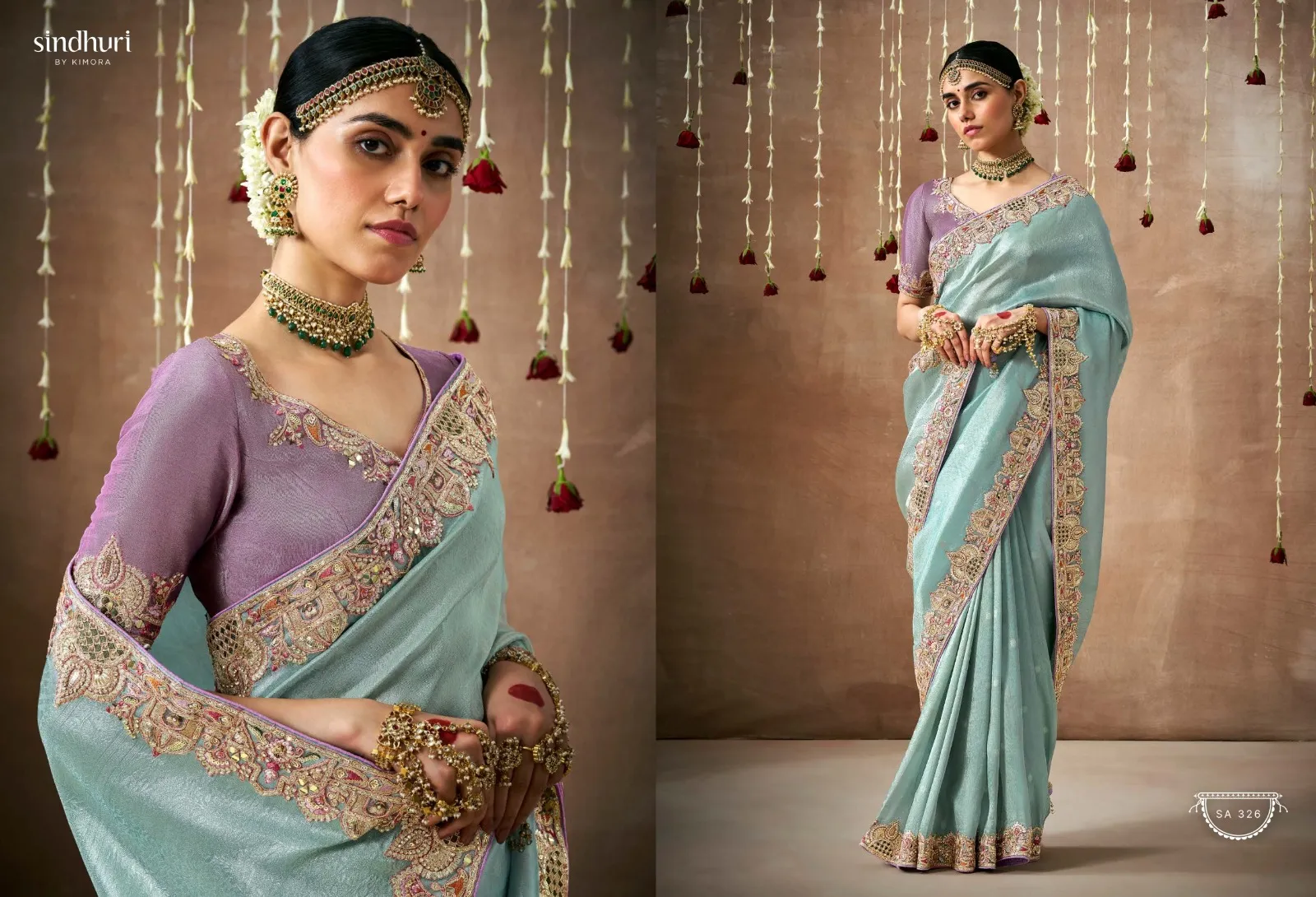 Kimora Sindhuri Dulhan Tissue Dola Silk Wholesale Designer Sarees Collection — Wholesale Sarees, Kimora wholesale from Surat - Gallery Image 6