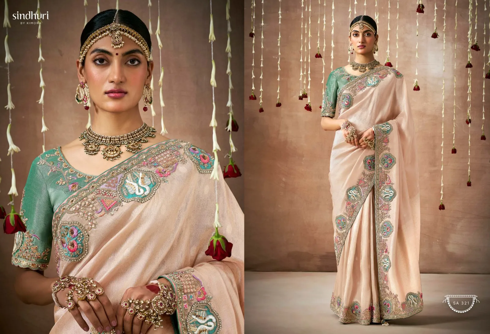Kimora Sindhuri Dulhan Tissue Dola Silk Wholesale Designer Sarees Collection — Wholesale Sarees, Kimora wholesale from Surat - Gallery Image 8
