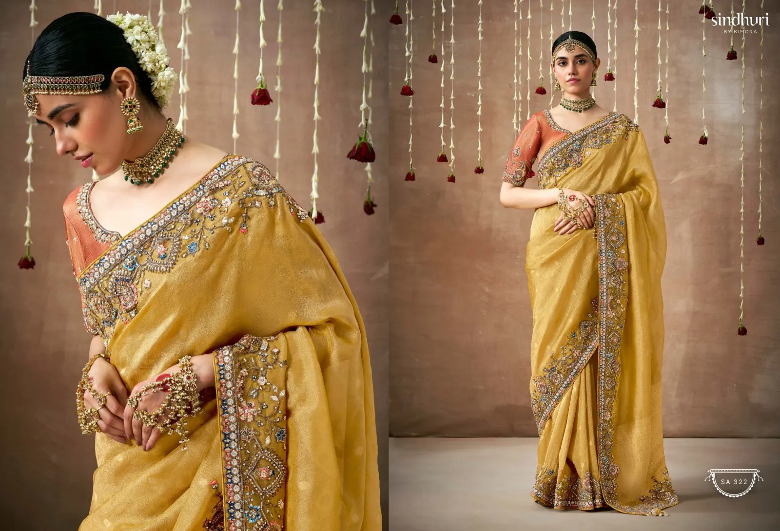 Kimora Sindhuri Dulhan Tissue Dola Silk Wholesale Designer Sarees Collection — Wholesale Sarees, Kimora wholesale from Surat — view 9