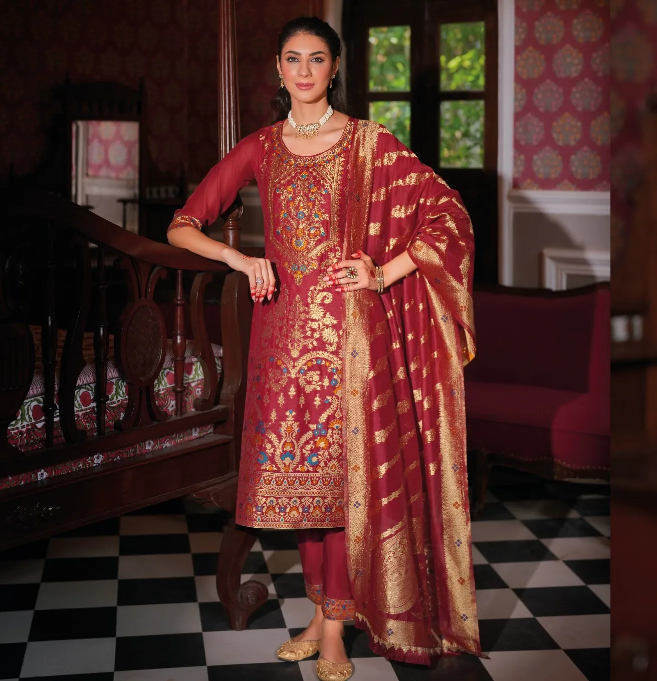 Lily And Lali Banarasi Jacquard Wholesale Readymade Salwar Suit Collection