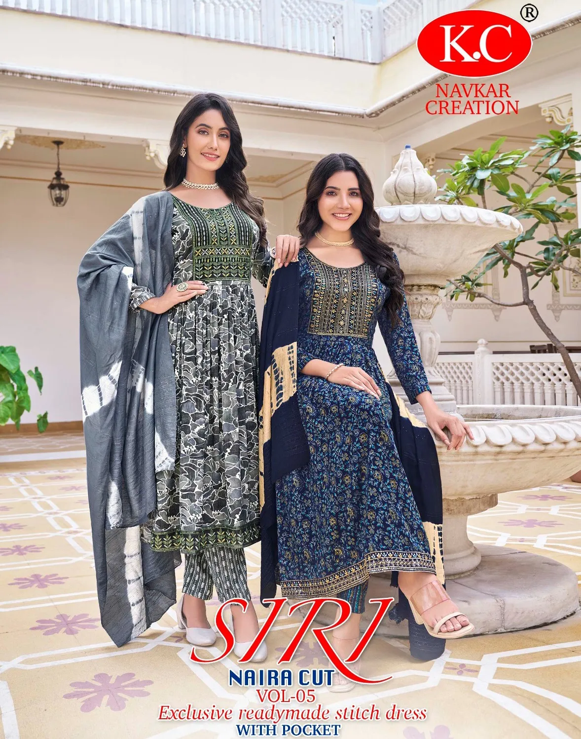 Navkar K.C Siri Vol 5 Capsule Foil Print Wholesale Readymade Salwar Suit Collection