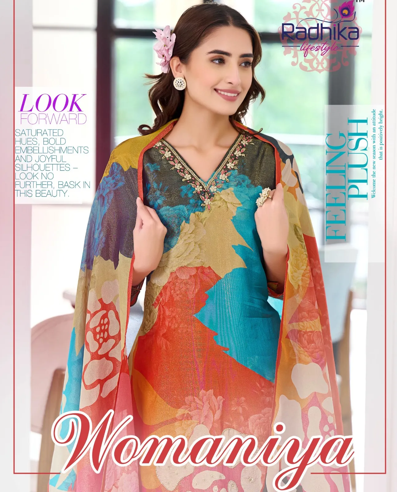 Radhika Lifestyle Womaniya Vol 1 Pure Schimmer Digital Print Wholesale Readymade Salwar Suit Collection