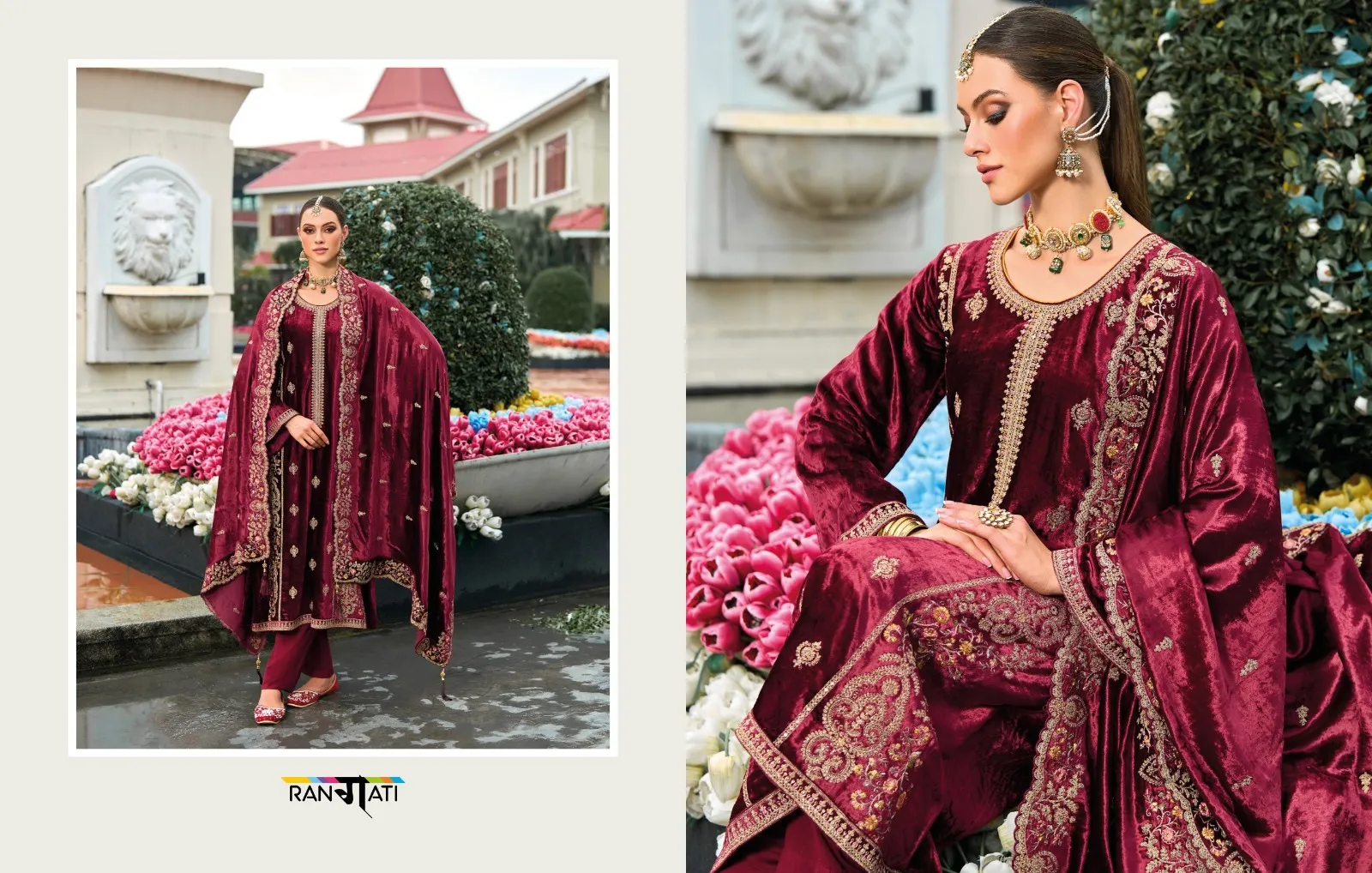 Rangati Cartel Velvet Embroidered Wholesale Winter Salwar Suit Collection - Image 2