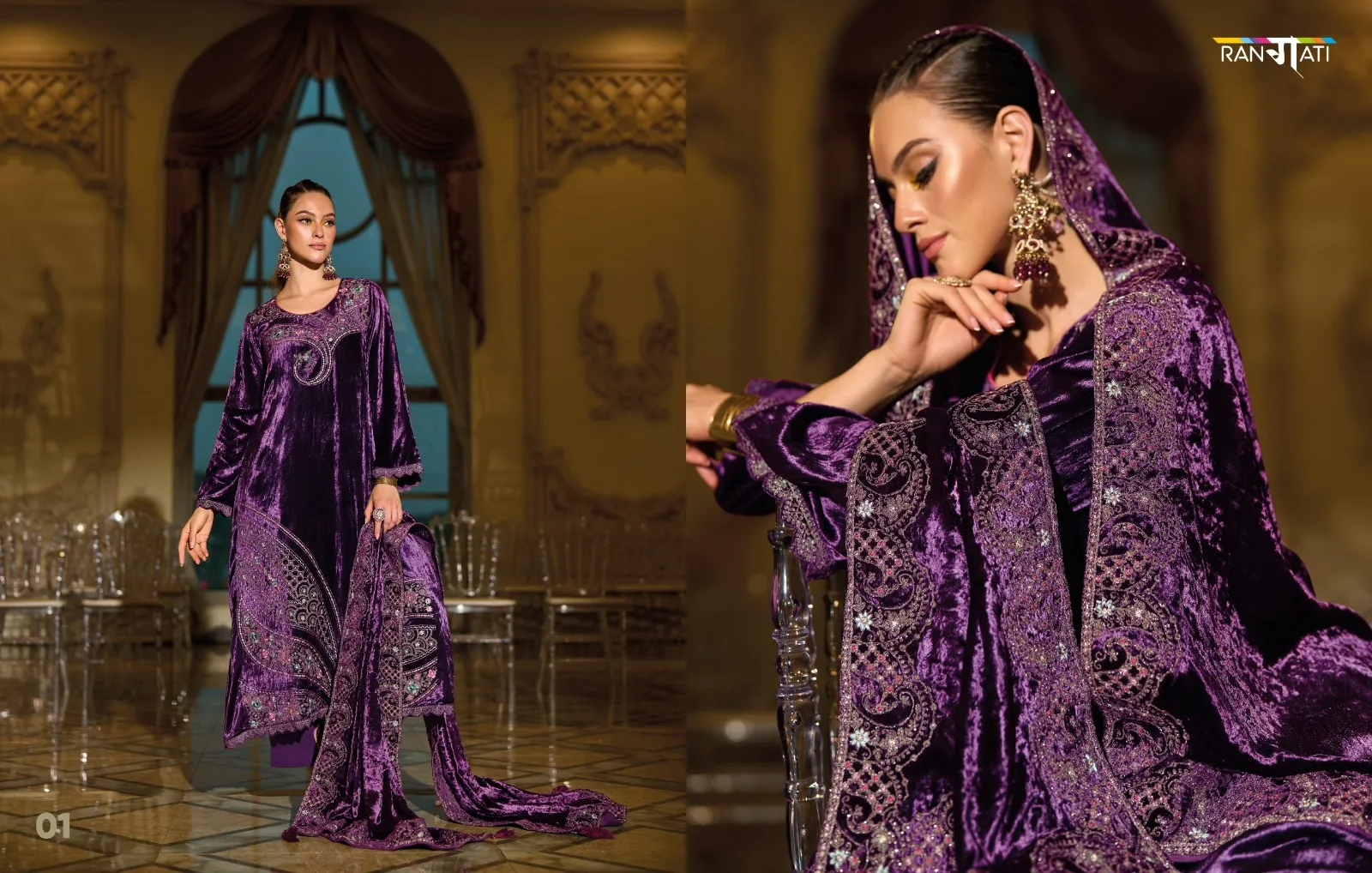 Rangati Prints Raeya Viscose Plush Velvet Wholesale Winter Collection - Image 3